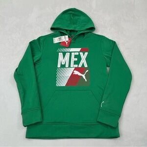 Mexico MEX Soccer Futbol Puma Green Athletic Hoodie Sweatshirt Youth Kids L